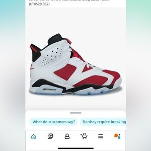 Air Jordan 6 Retro OG 'Carmine' 2021 size men’s 8.5.